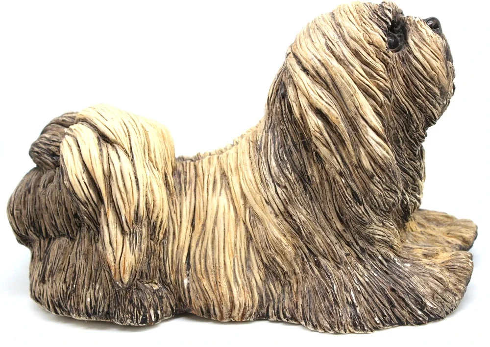 Classic Critters 1984 Loso Dog Figurine Brown Glass Eyes Resin 5.25